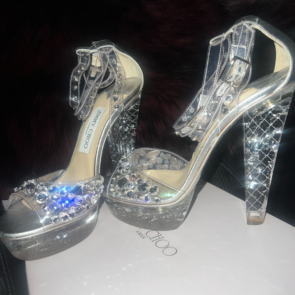 Jimmy Choo Niagra Plex Crystal-Adorned Platform Sandals